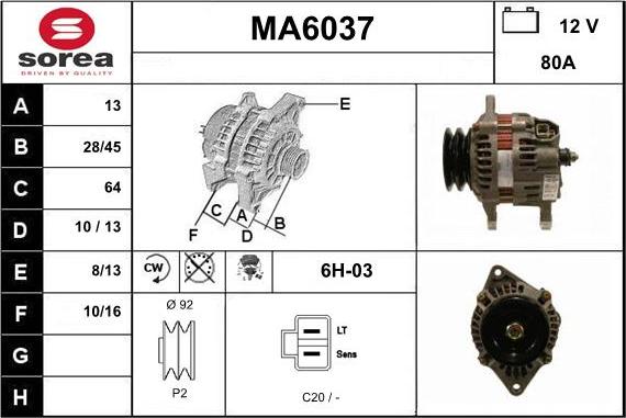 Sera MA6037 - Alternatore autozon.pro