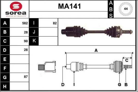 Sera MA141 - Albero motore / Semiasse autozon.pro