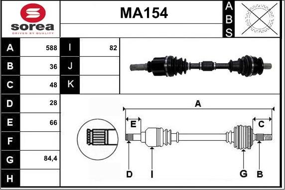 Sera MA154 - Albero motore / Semiasse autozon.pro