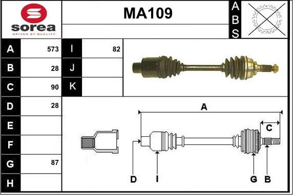 Sera MA109 - Albero motore / Semiasse autozon.pro