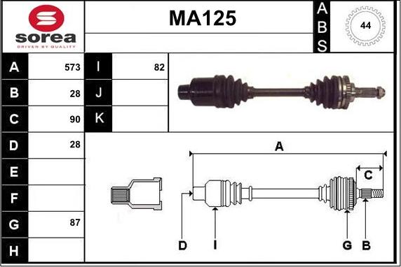 Sera MA125 - Albero motore / Semiasse autozon.pro