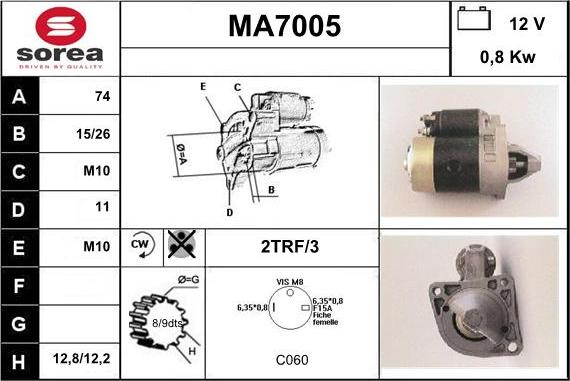 Sera MA7005 - Motorino d'avviamento autozon.pro