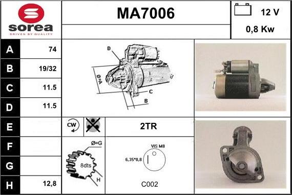 Sera MA7006 - Motorino d'avviamento autozon.pro