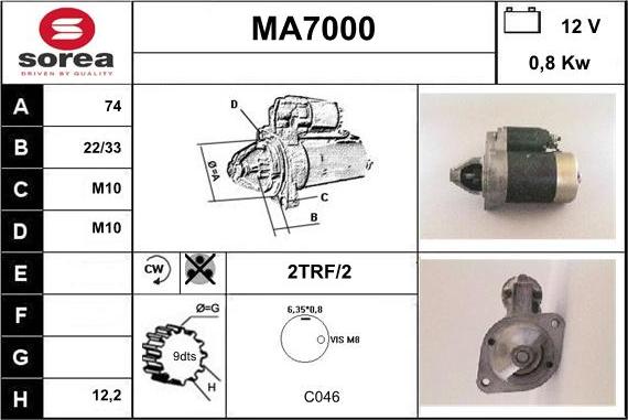 Sera MA7000 - Motorino d'avviamento autozon.pro