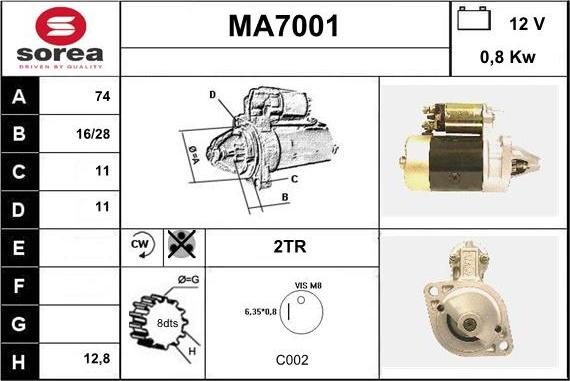 Sera MA7001 - Motorino d'avviamento autozon.pro