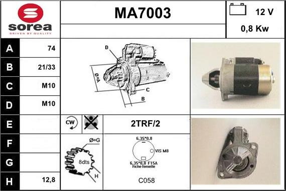 Sera MA7003 - Motorino d'avviamento autozon.pro