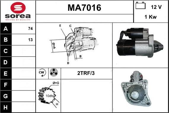 Sera MA7016 - Motorino d'avviamento autozon.pro