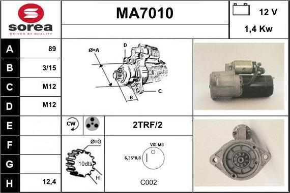 Sera MA7010 - Motorino d'avviamento autozon.pro