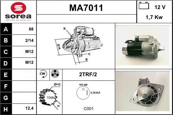 Sera MA7011 - Motorino d'avviamento autozon.pro