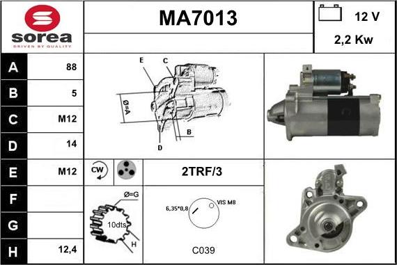 Sera MA7013 - Motorino d'avviamento autozon.pro