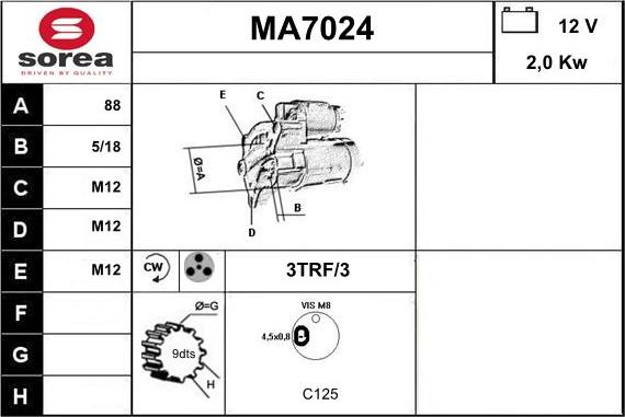 Sera MA7024 - Motorino d'avviamento autozon.pro