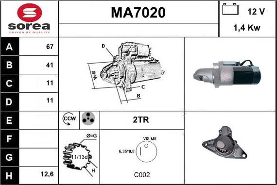 Sera MA7020 - Motorino d'avviamento autozon.pro