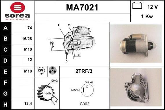 Sera MA7021 - Motorino d'avviamento autozon.pro