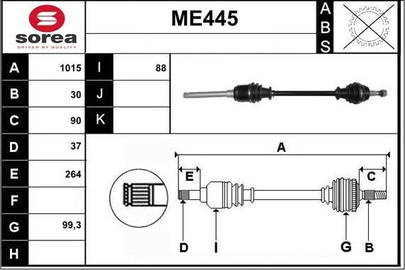 Sera ME445 - Albero motore / Semiasse autozon.pro