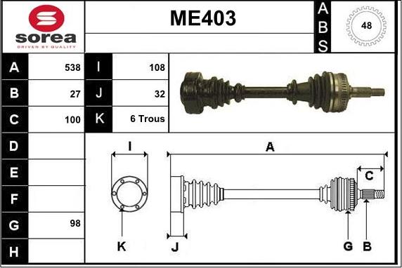 Sera ME403 - Albero motore / Semiasse autozon.pro