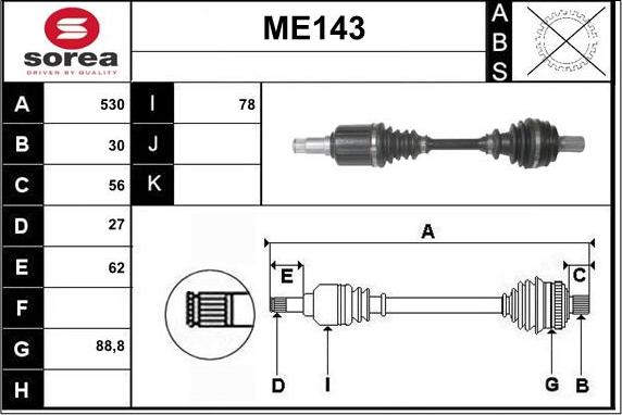 Sera ME143 - Albero motore / Semiasse autozon.pro