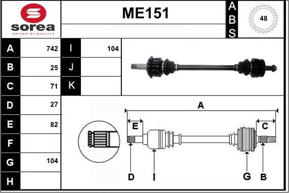 Sera ME151 - Albero motore / Semiasse autozon.pro