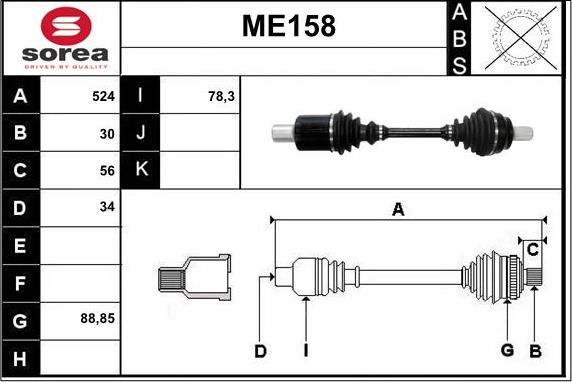 Sera ME158 - Albero motore / Semiasse autozon.pro