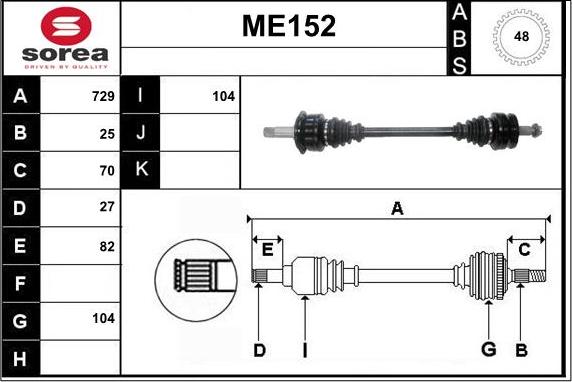 Sera ME152 - Albero motore / Semiasse autozon.pro