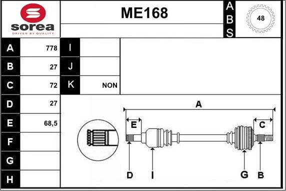 Sera ME168 - Albero motore / Semiasse autozon.pro