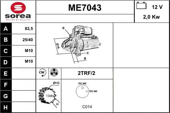 Sera ME7043 - Motorino d'avviamento autozon.pro