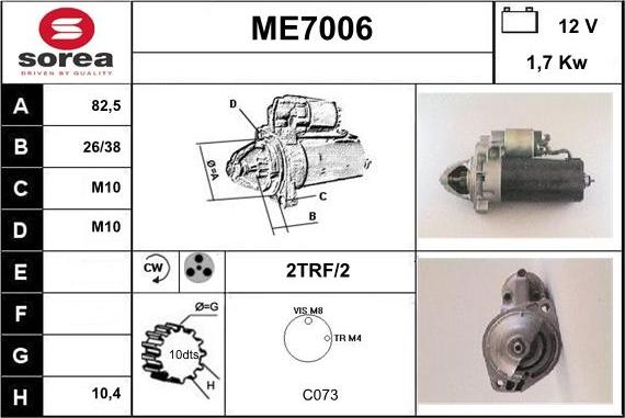 Sera ME7006 - Motorino d'avviamento autozon.pro