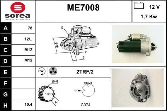 Sera ME7008 - Motorino d'avviamento autozon.pro