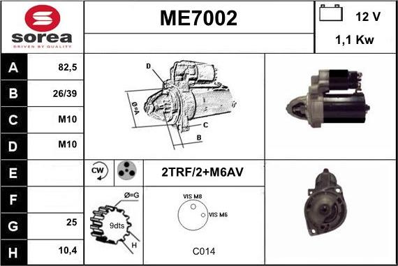 Sera ME7002 - Motorino d'avviamento autozon.pro