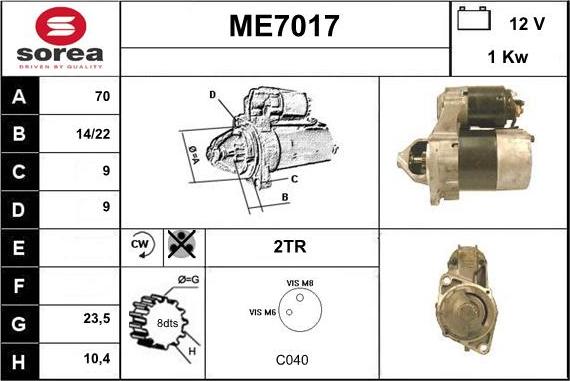 Sera ME7017 - Motorino d'avviamento autozon.pro