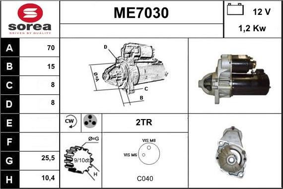 Sera ME7030 - Motorino d'avviamento autozon.pro