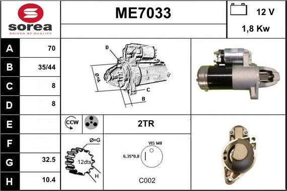 Sera ME7033 - Motorino d'avviamento autozon.pro