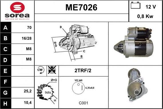 Sera ME7026 - Motorino d'avviamento autozon.pro