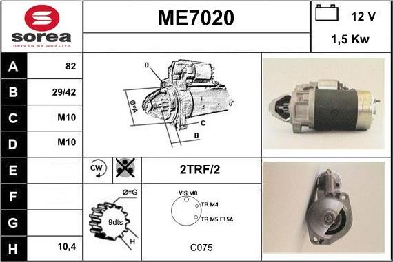 Sera ME7020 - Motorino d'avviamento autozon.pro