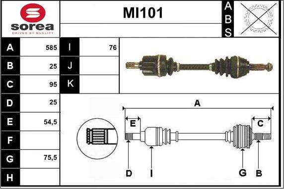 Sera MI101 - Albero motore / Semiasse autozon.pro