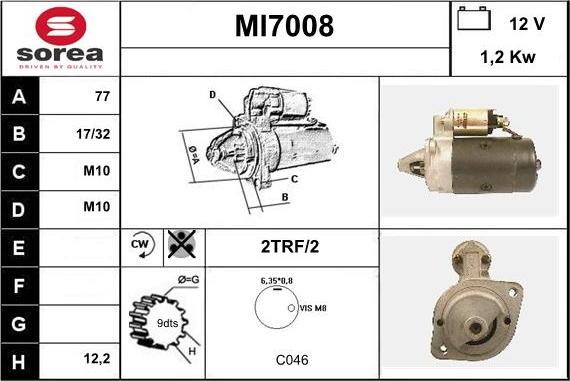 Sera MI7008 - Motorino d'avviamento autozon.pro