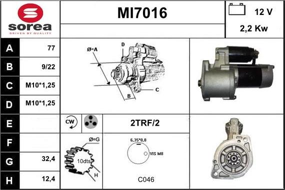 Sera MI7016 - Motorino d'avviamento autozon.pro