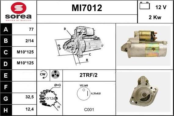 Sera MI7012 - Motorino d'avviamento autozon.pro