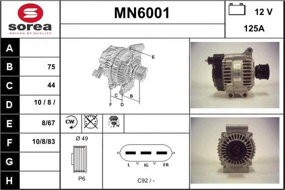 Sera MN6001 - Alternatore autozon.pro