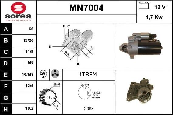 Sera MN7004 - Motorino d'avviamento autozon.pro