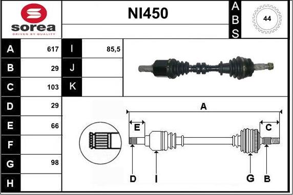 Sera NI450 - Albero motore / Semiasse autozon.pro