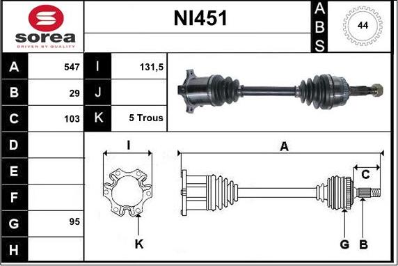 Sera NI451 - Albero motore / Semiasse autozon.pro