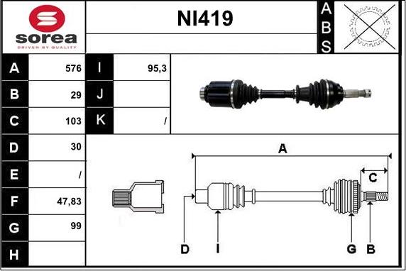 Sera NI419 - Albero motore / Semiasse autozon.pro