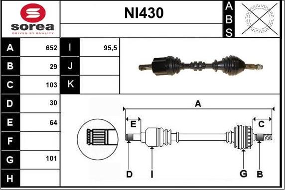 Sera NI430 - Albero motore / Semiasse autozon.pro