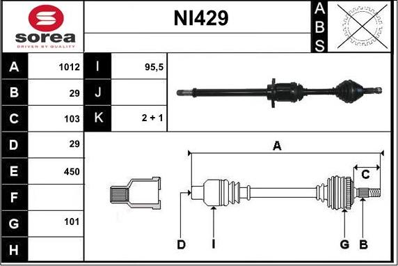 Sera NI429 - Albero motore / Semiasse autozon.pro