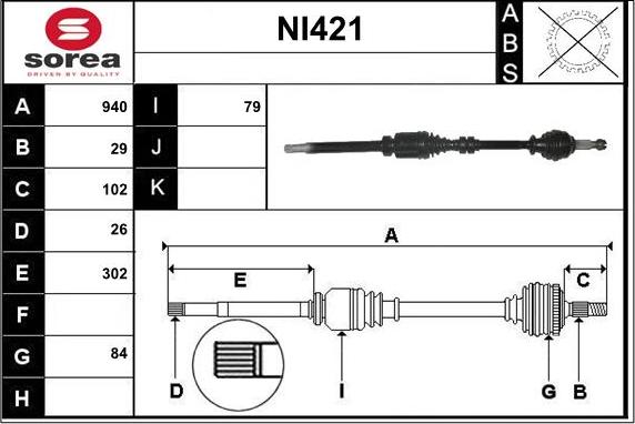 Sera NI421 - Albero motore / Semiasse autozon.pro