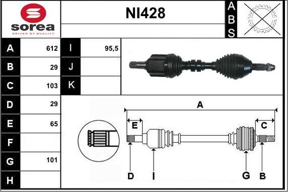 Sera NI428 - Albero motore / Semiasse autozon.pro