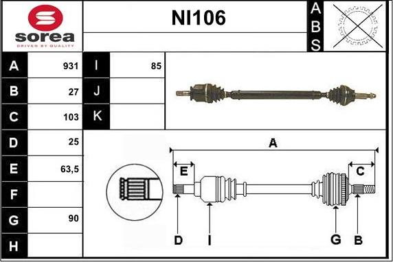 Sera NI106 - Albero motore / Semiasse autozon.pro