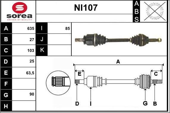 Sera NI107 - Albero motore / Semiasse autozon.pro