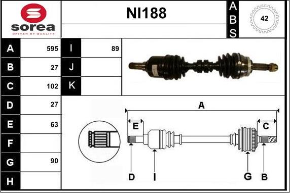 Sera NI188 - Albero motore / Semiasse autozon.pro