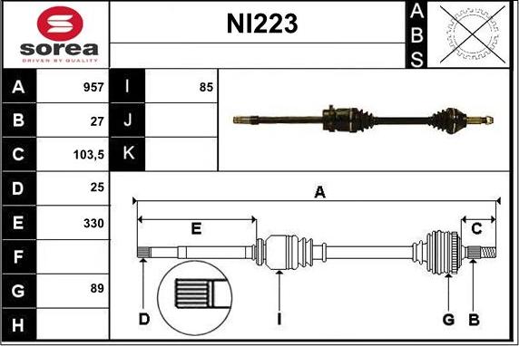 Sera NI223 - Albero motore / Semiasse autozon.pro